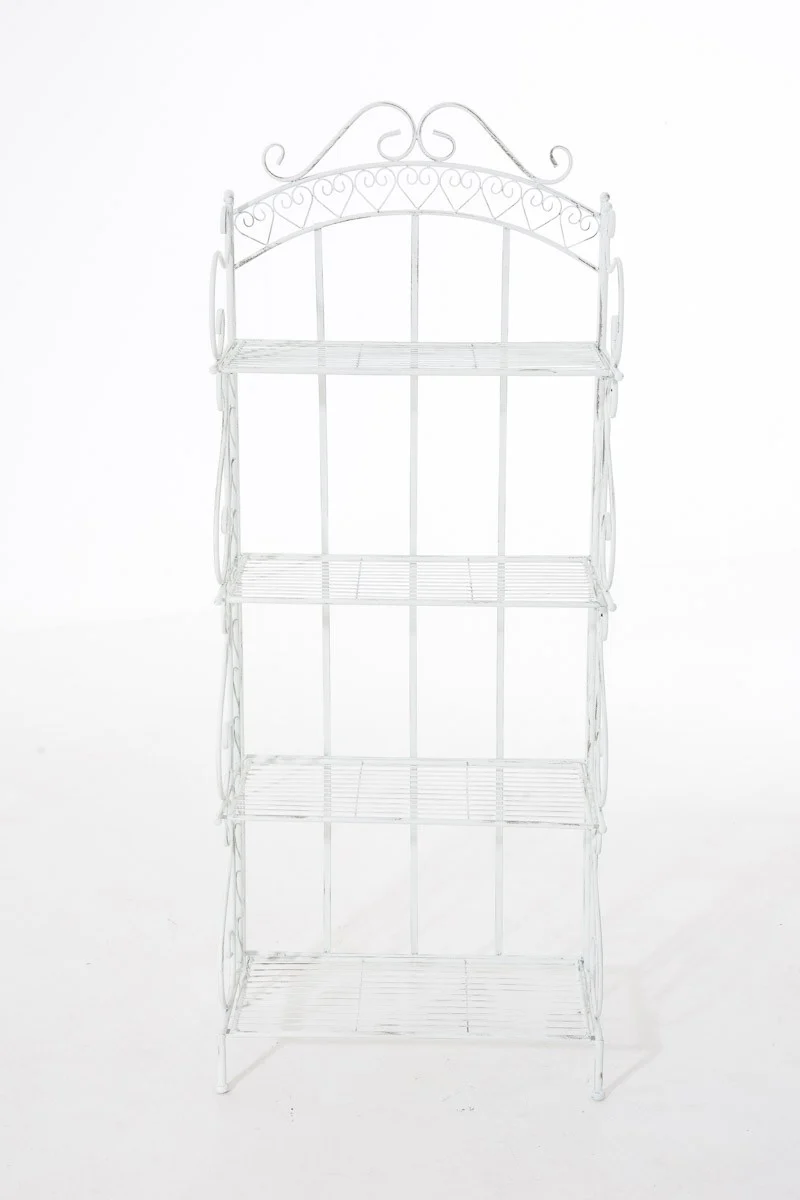 Estante para plantas 4 niveles 153x61x33 cm metal blanco envejecido ETA10020