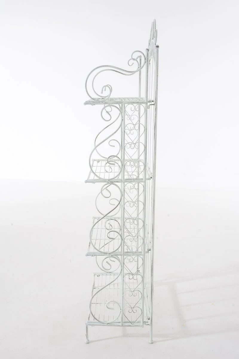 Estante para plantas 4 niveles 153x61x33 cm metal blanco envejecido ETA10020