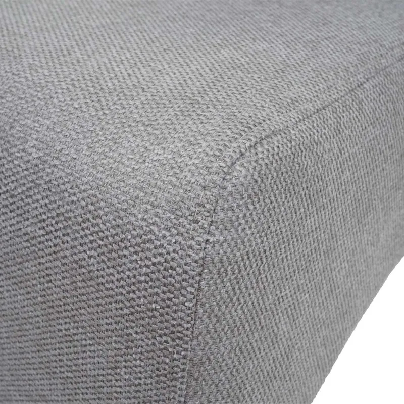 Chaise de salle à manger dossier haut assise rembourrée tissu gris clair pieds bois clair 04_0010862