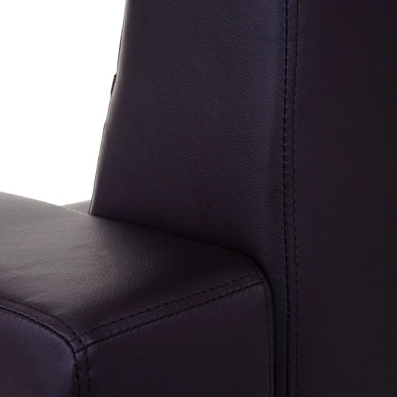Canapé 3 places 180 cm style lounge assise rembourrée simili cuir marron pieds métal 04_0011359