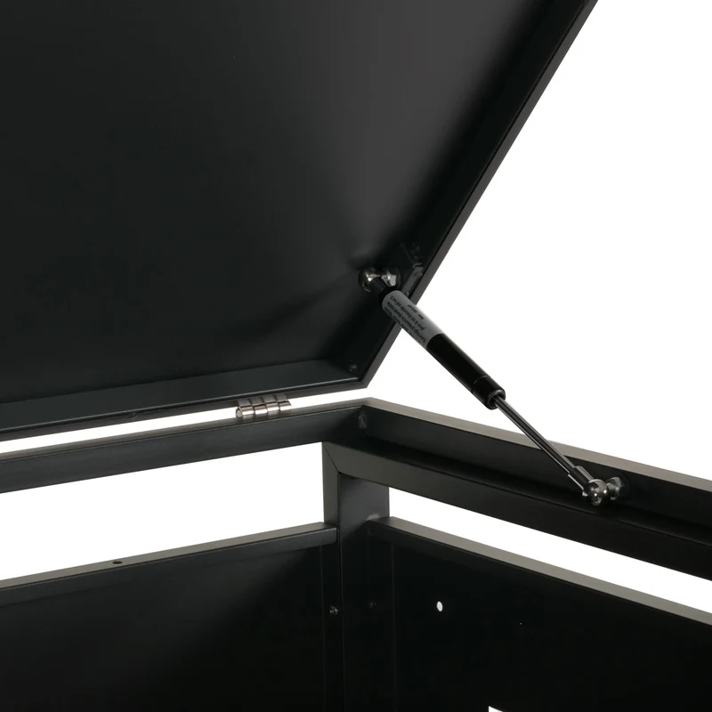 Abri pour 4 poubelles 263 cm acier verrouillable avec couvercle à vérin compatible 80 à 240 L couleur anthracite 04_0010971