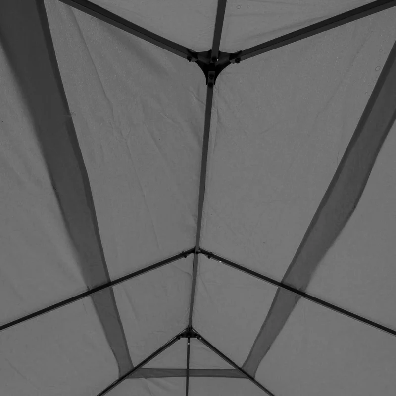 Pergola 5 x 3 m hauteur 276 cm avec toit parois et moustiquaires structure acier gris 04_0011073
