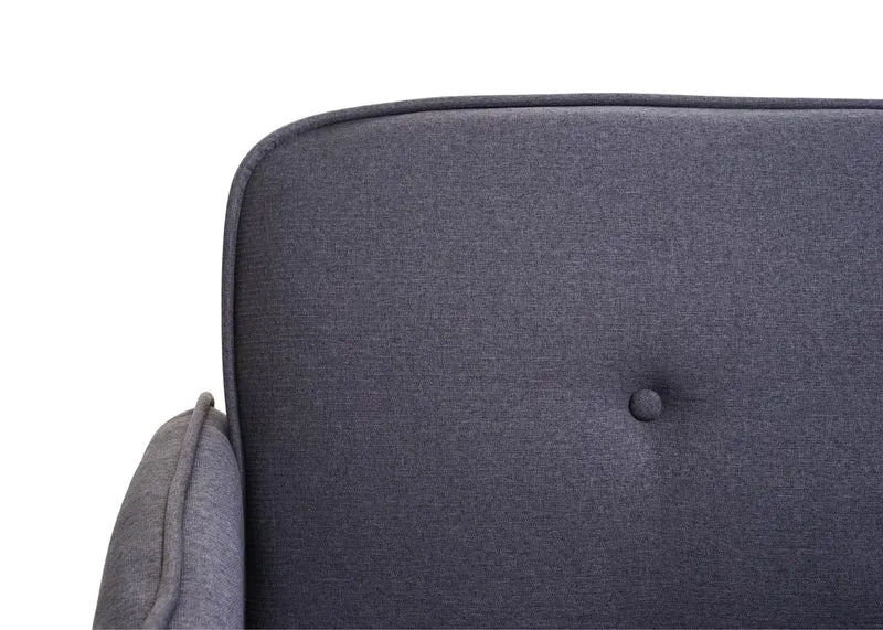 Canapé convertible 3 places 185 cm dossier réglable 3 positions lit d’appoint tissu gris anthracite bois 04_0010690