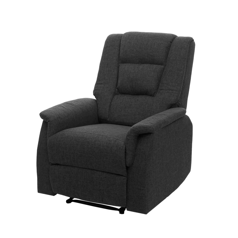 Fauteuil relax inclinable 102 x 79 x 96 cm avec repose pieds dossier ajustable en tissu gris 04_0010941