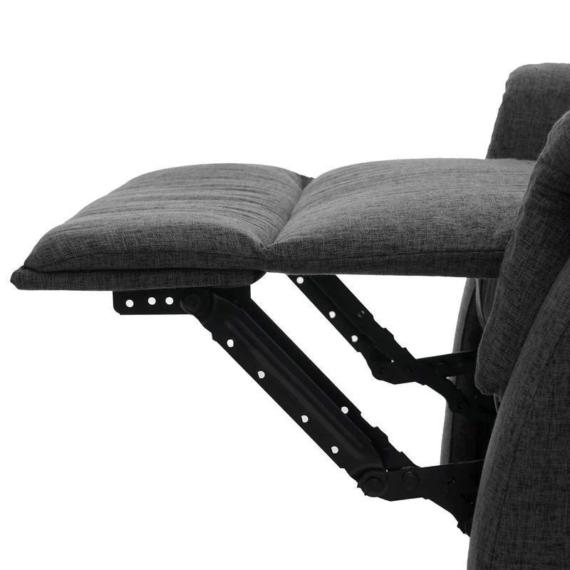 Fauteuil relax inclinable 102 x 79 x 96 cm avec repose pieds dossier ajustable en tissu gris 04_0010941