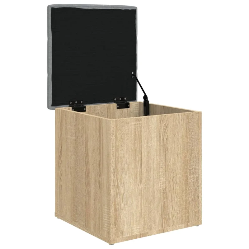 Tabouret banquette de rangement couleur chêne sonoma 42 x 42 x 45 cm bois d'ingénierie brun DEC024751
