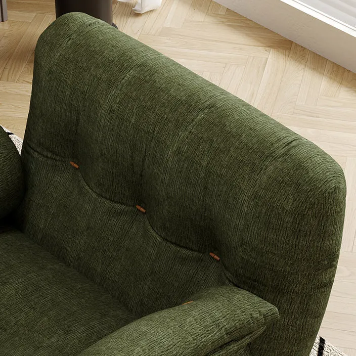 Traditional French Sherpa Fleece Snow Velvet Solid Wood S-Shaped Square Accent Chair With Backrest & Armrests For Living Room