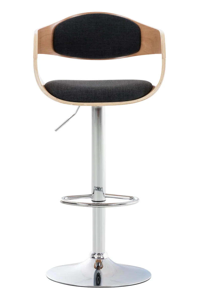 Lot de 2 tabourets de bar design scandinave en tissu gris foncé et structure en bois clair 10_0004256