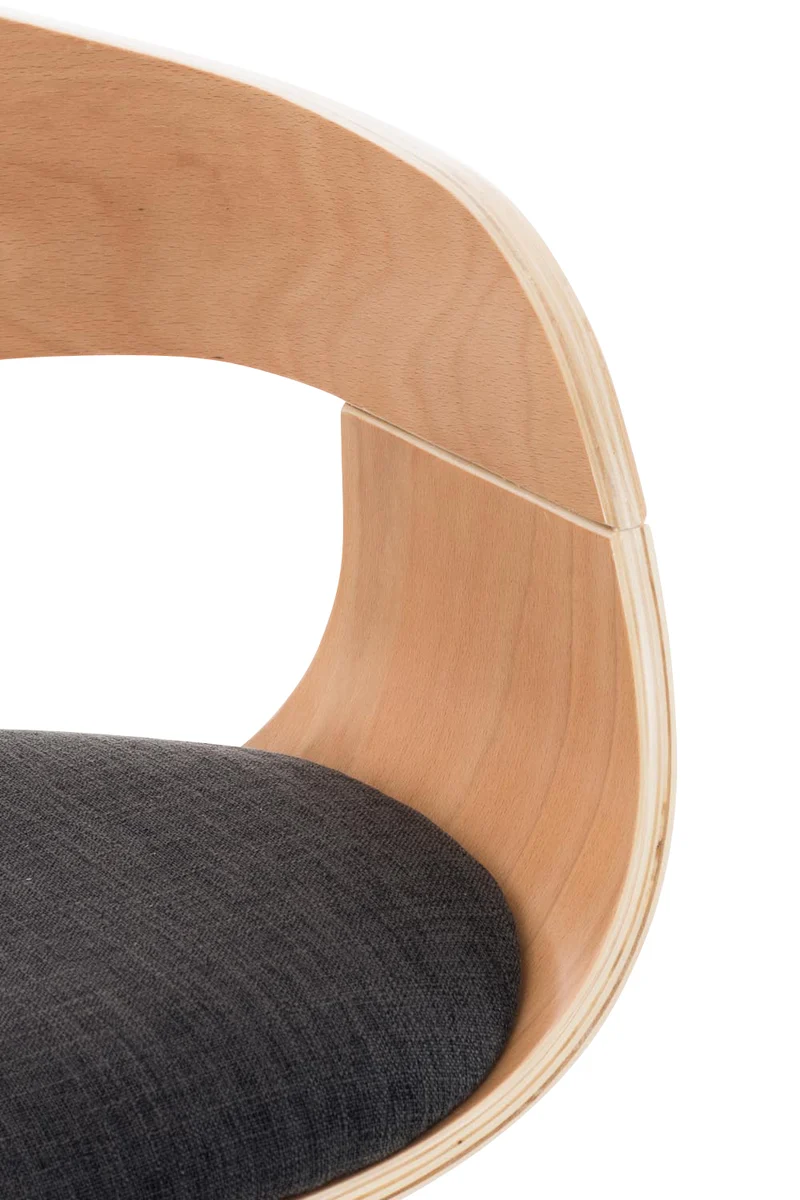 Lot de 2 tabourets de bar design scandinave en tissu gris foncé et structure en bois clair 10_0004256