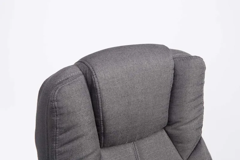 Fauteuil de bureau sur roulettes largeur d'assise XXL en tissu gris foncé et métal chromé 10_0006961
