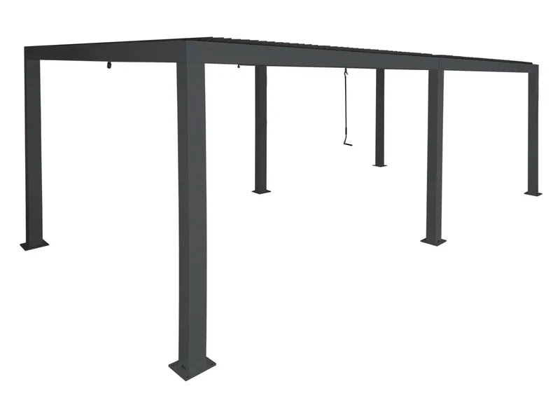 Pergola bioclimatique 583 x 301 cm hauteur 220 cm toit à lames orientables aluminium anthracite 04_0010263