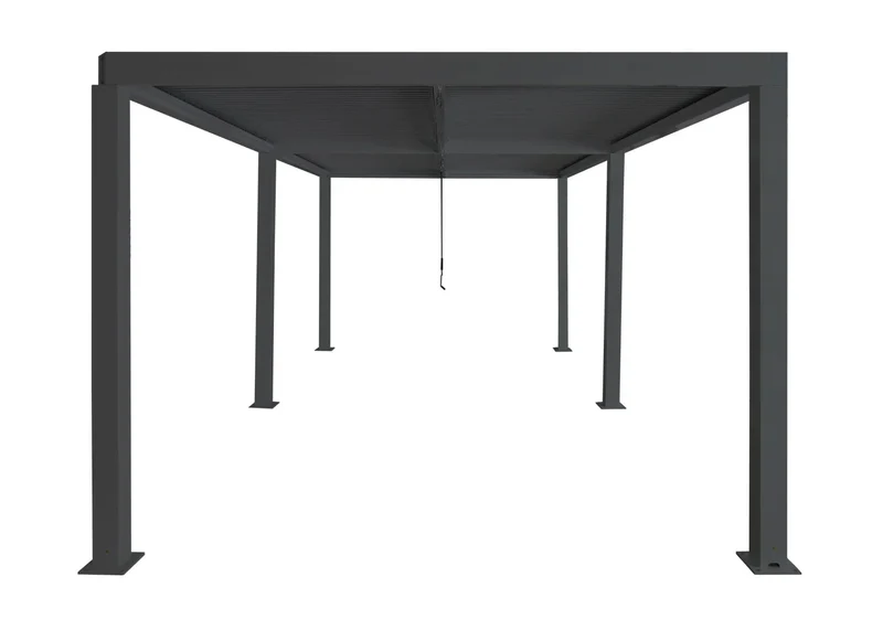 Pergola bioclimatique 583 x 301 cm hauteur 220 cm toit à lames orientables aluminium anthracite 04_0010263