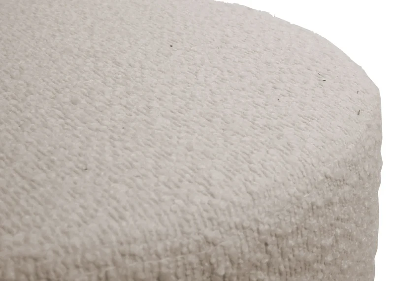 Lot de 2 tabourets réglables pivotants Ø 37 cm hauteur ajustable design moderne tissu bouclé crème blanc acier noir 04_0009935