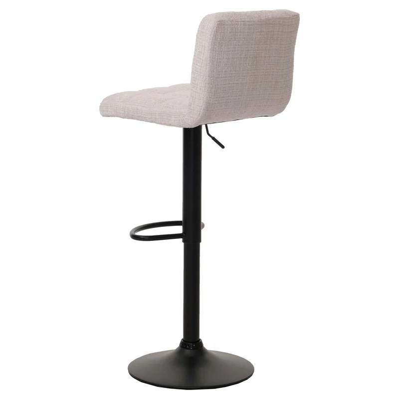 Lot de 2 tabourets de bar réglables et pivotants hauteur ajustable design moderne tissu chenille crème beige métal noir 04_0009960
