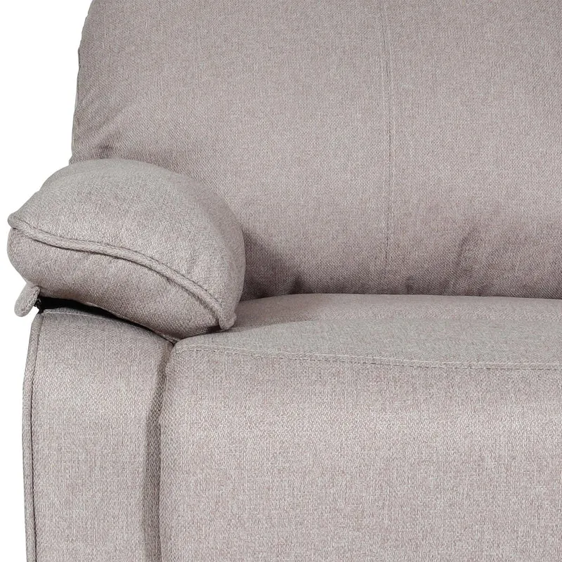 Canapé cinéma 2 places relax fauteuil inclinable avec repose pieds suspension Nosag tissu polyester gris brun 04_0010163