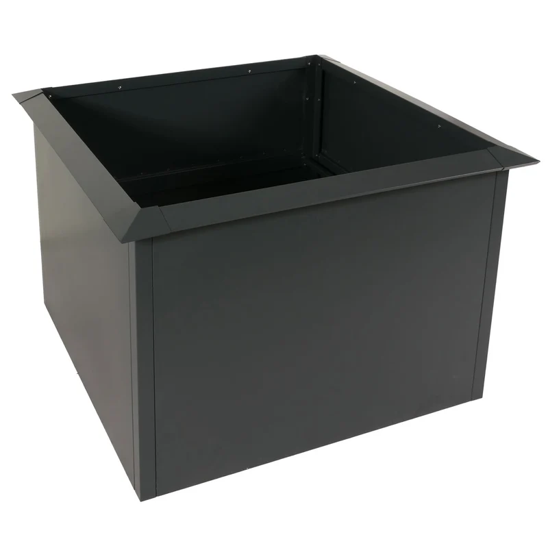 Haut potager métal 78x110x110 cm bac de jardin jardinière potager protection anti escargots acier thermolaqué anthracite 04_0010116