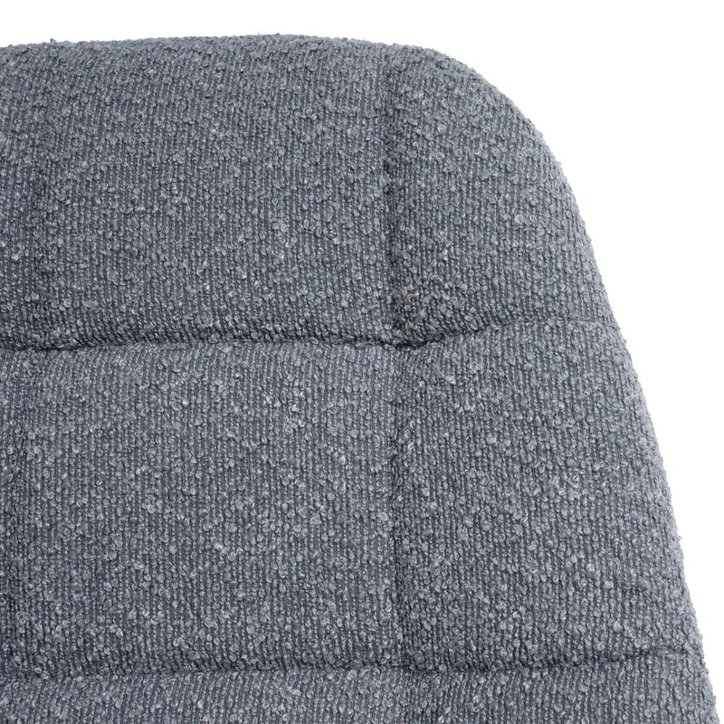 Lot de 2 chaises de salle à manger pivotantes 83 cm design coque tissu bouclé gris foncé structure acier noir 04_0009873