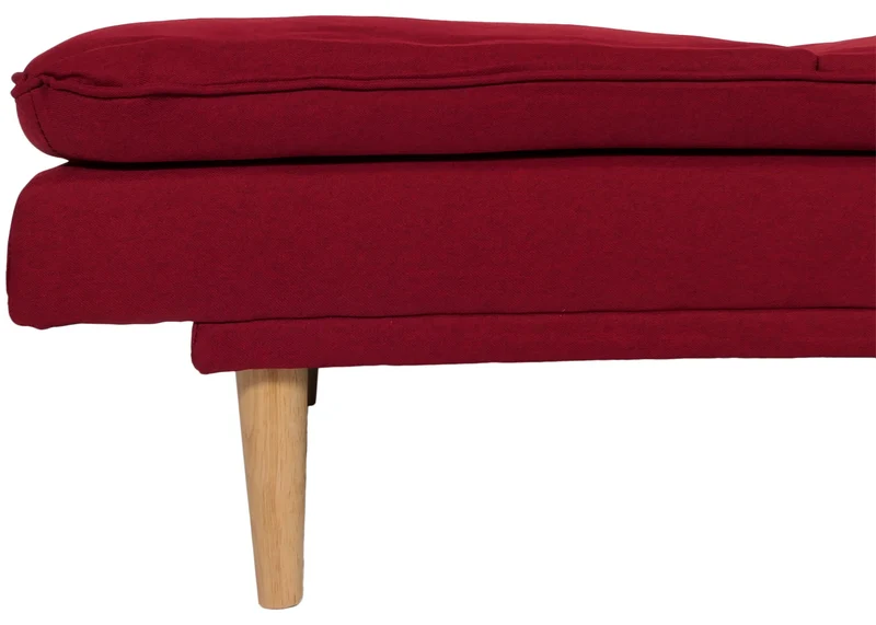 Canapé convertible 180 cm avec couchage 180 x 110 cm dossier réglable tissu bordeaux structure bois 04_0010151