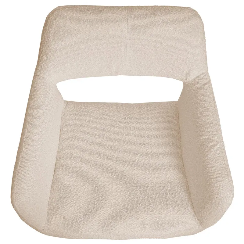 Chaise de salle à manger avec accoudoirs en tissu bouclé beige pieds en bois 04_0009861