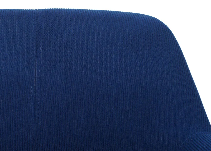 Chaise de salle à manger avec accoudoirs 80x56x53 cm en tissu velours côtelé bleu pieds bois hêtre 04_0009831