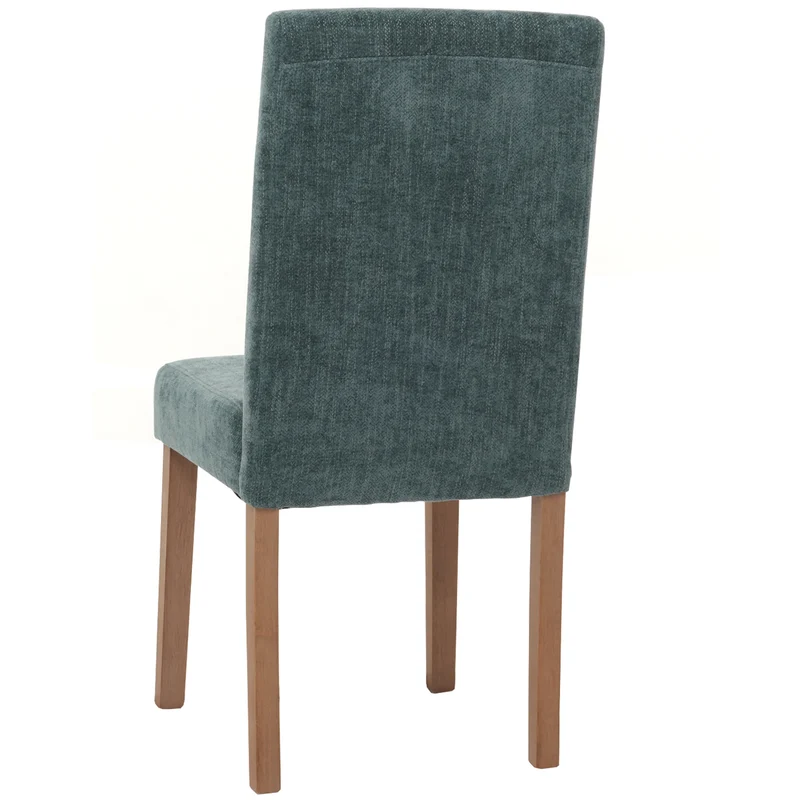 Lot de 4 chaises de salle à manger dossier haut en tissu bouclé vert pieds clair 04_0007519