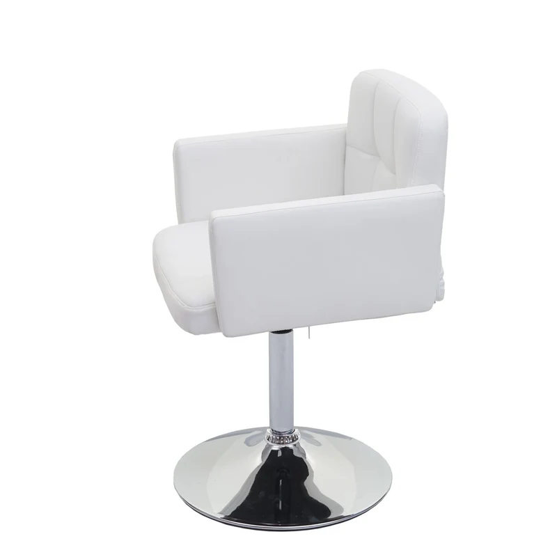 Chaise de salle à manger pivotante en PVC blanc coins et bords arrondis hauteur fixe 04_0006283