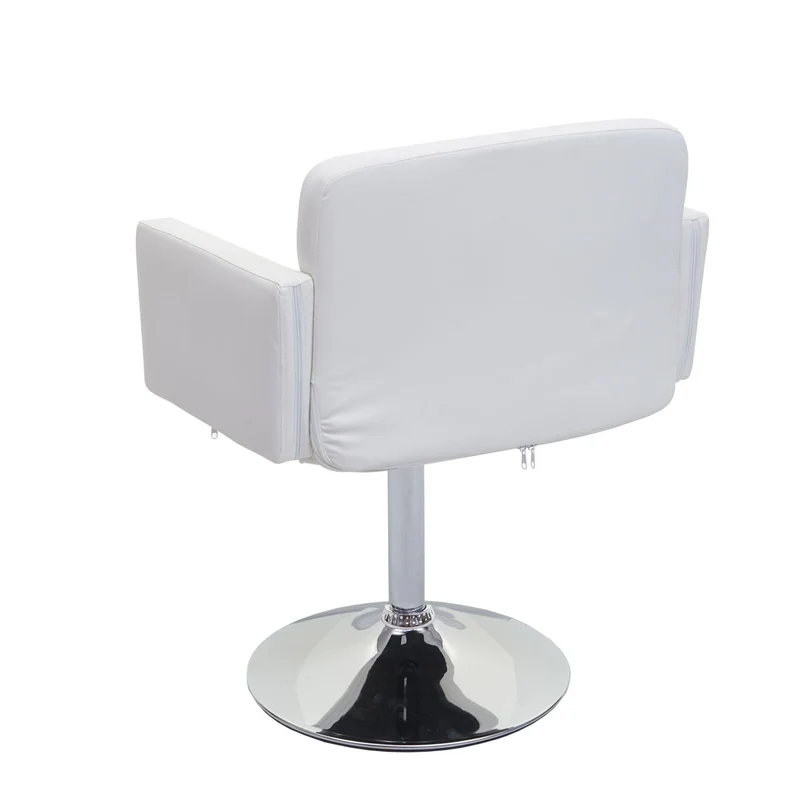 Chaise de salle à manger pivotante en PVC blanc coins et bords arrondis hauteur fixe 04_0006283