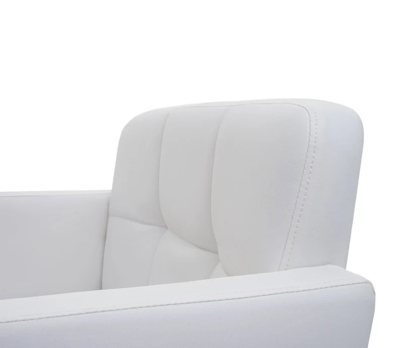 Chaise de salle à manger pivotante en PVC blanc coins et bords arrondis hauteur fixe 04_0006283