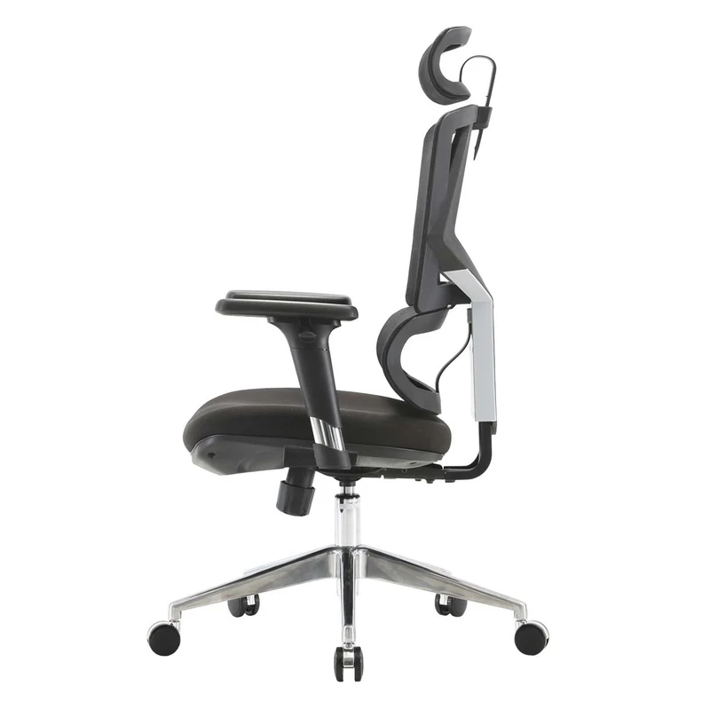 Fauteuil de bureau support lombaire ergonomique dossier haut accoudoirs en maille noir 04_0006220