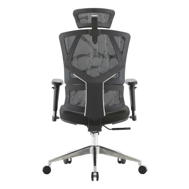 Fauteuil de bureau support lombaire ergonomique dossier haut accoudoirs en maille noir 04_0006220