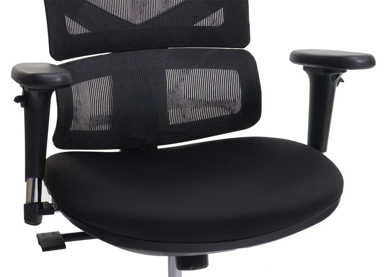 Fauteuil de bureau support lombaire ergonomique dossier haut accoudoirs en maille noir 04_0006220