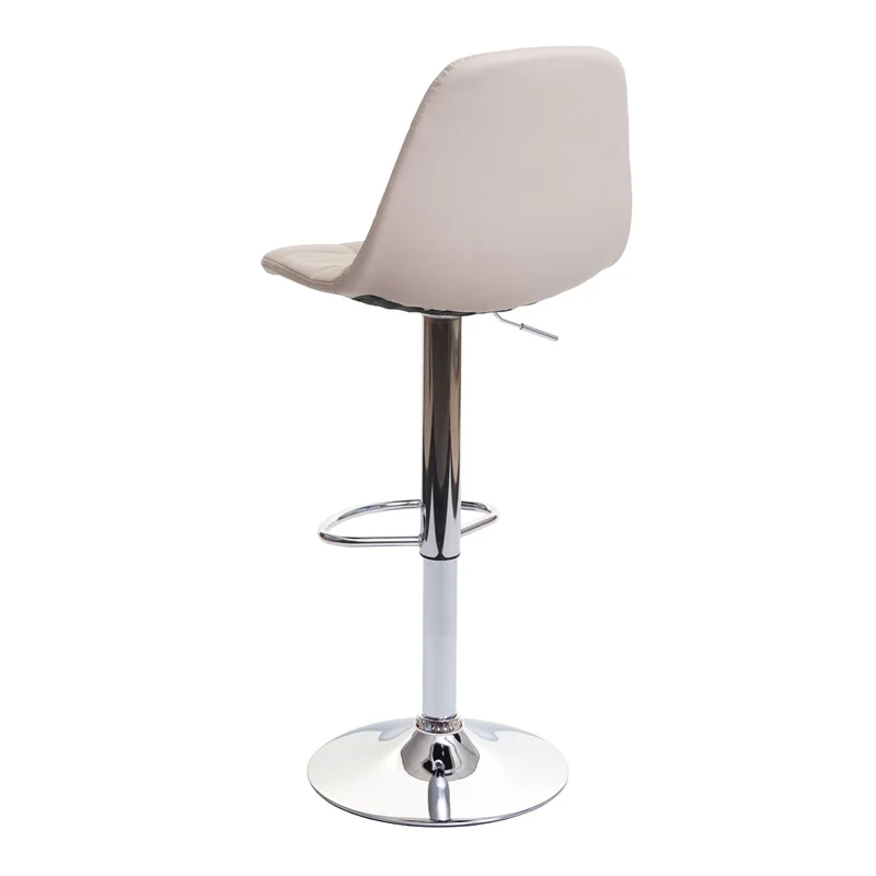 2x tabourets de bar comptoir chaise haute en synthétique crème base et cadre en acier chromé 04_0000104