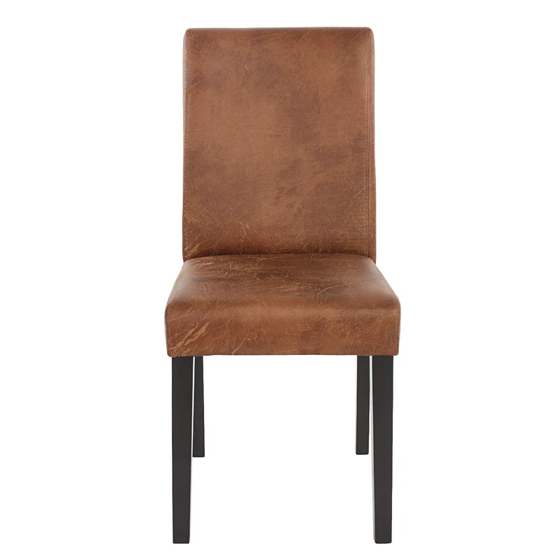 Lot de 4 chaises de salle à manger synthétique marron vieilli pieds foncés CDS04150