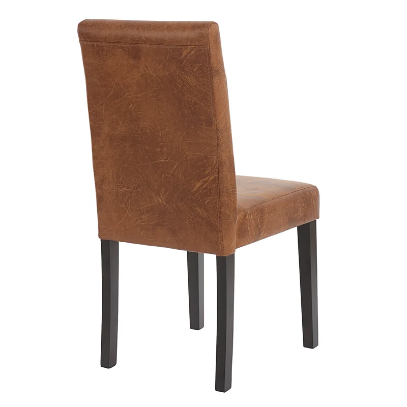 Lot de 4 chaises de salle à manger synthétique marron vieilli pieds foncés CDS04150