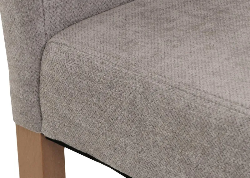 Lot de 2 chaises de salle à manger dossier haut en tissu chenille gris clair pieds en bois clairs 04_0007322