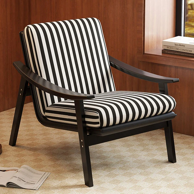 Contemporary Industrial Velvet Iron Cat Scratch Leather Rubberwood Frame Curved Accent Chair Backrest Armrest For Living Room