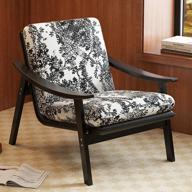 Contemporary Industrial Velvet Iron Cat Scratch Leather Rubberwood Frame Curved Accent Chair Backrest Armrest For Living Room