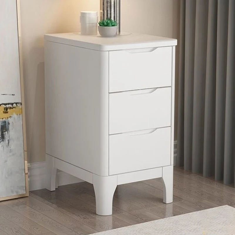 Contemporary Nordic Rectangular Solid Wood Plywood Storage Cabinet 2-Drawer For Bedroom