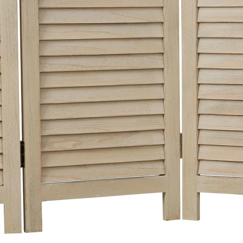 Paravent en bois couleur sable à 3 panneaux 170x120 idéal pour séparer et décorer votre espace PAR06098