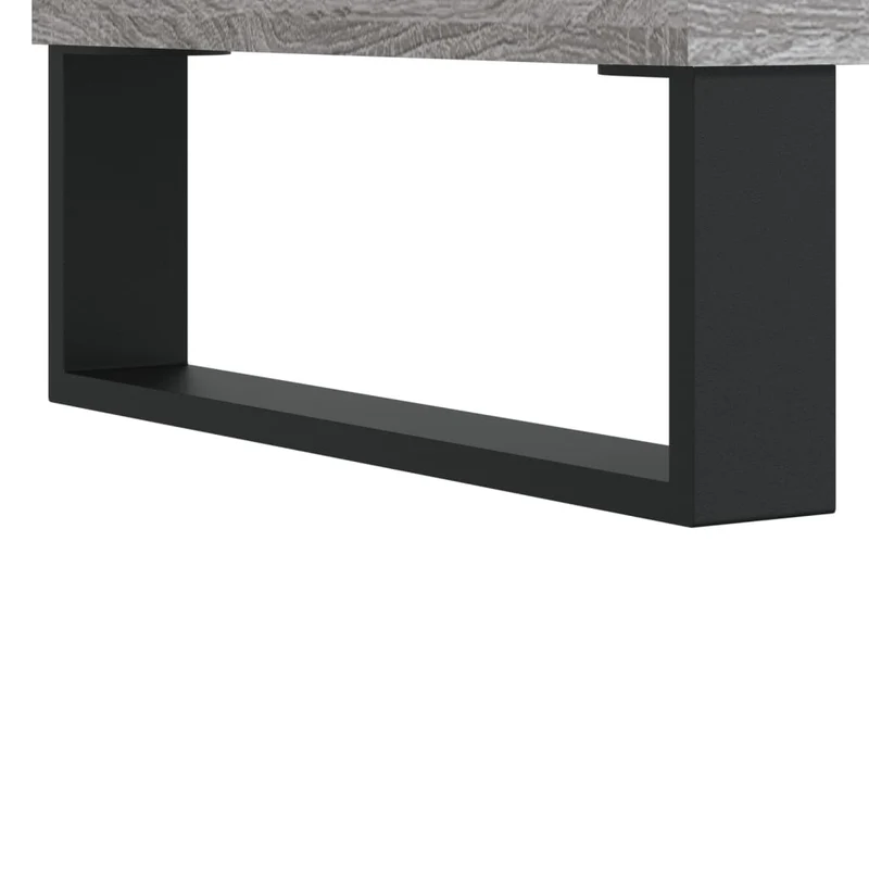 Table basse avec tiroir 90 x 50 x 36,5 cm bois d'ingénierie gris et métal DEC040130