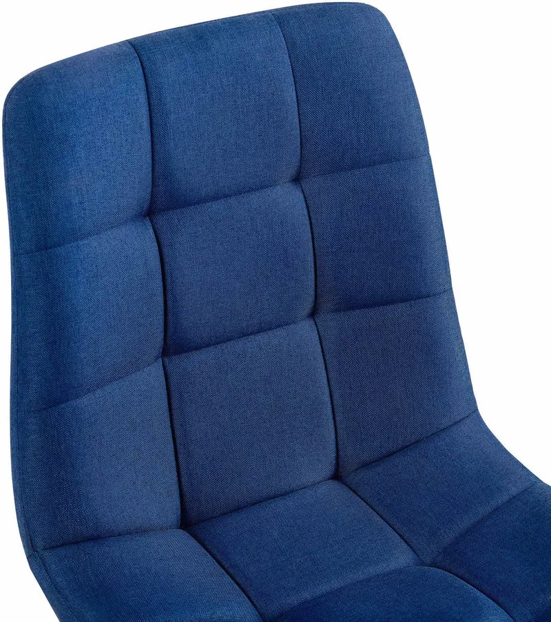 Lot de 4 chaises de salle à manger en tissu bleu pieds métal noir design moderne et confortable CDS10410