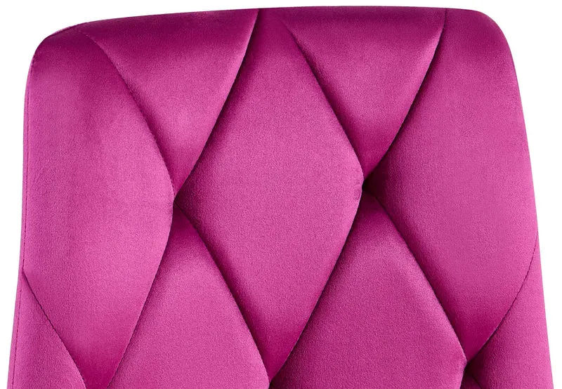 Lot de 2 chaises de salle à manger design moderne surpiqûres en losange velours violet et cadre métal noir 10_0007611