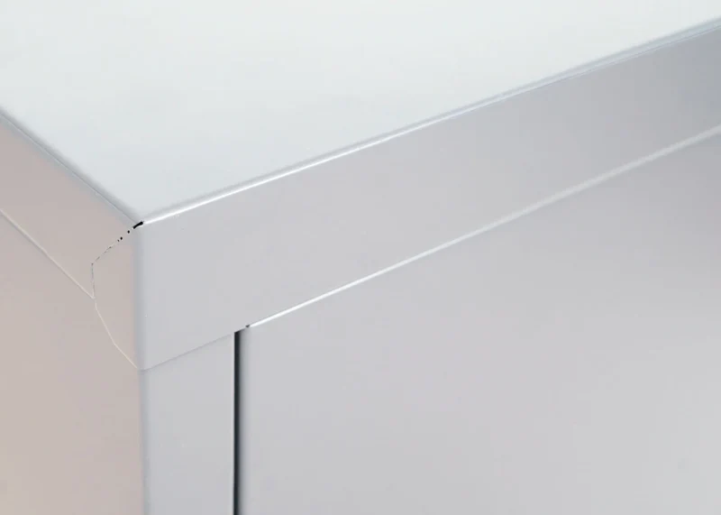 Armoire de bureau métallique gris clair avec roulettes meuble de rangement verrouillable 2 portes étagère réglable 04_0009382