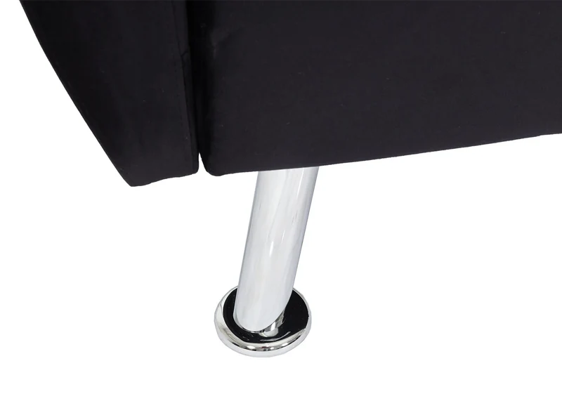 Canapé convertible 3 places avec fonction lit dossier réglable 3 positions assise confortable avec accoudoirs tissu velours noir 04_0010434