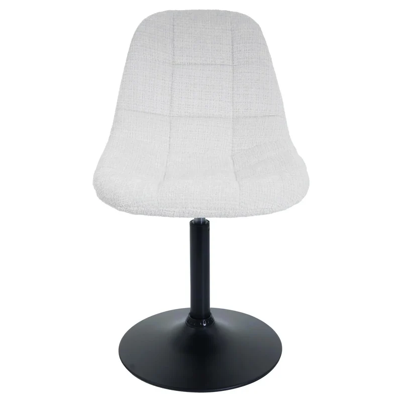 Lot de 2 chaises de salle à manger pivotantes 360° pied central en acier siège en tissu chenille crème 04_0009888