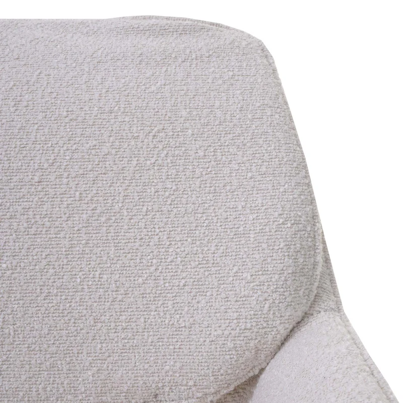Lot de 2 chaises de salle à manger pivotante 180° avec retour automatique tissu bouclé crème piètement en forme de trépied fer noir 04_0009973
