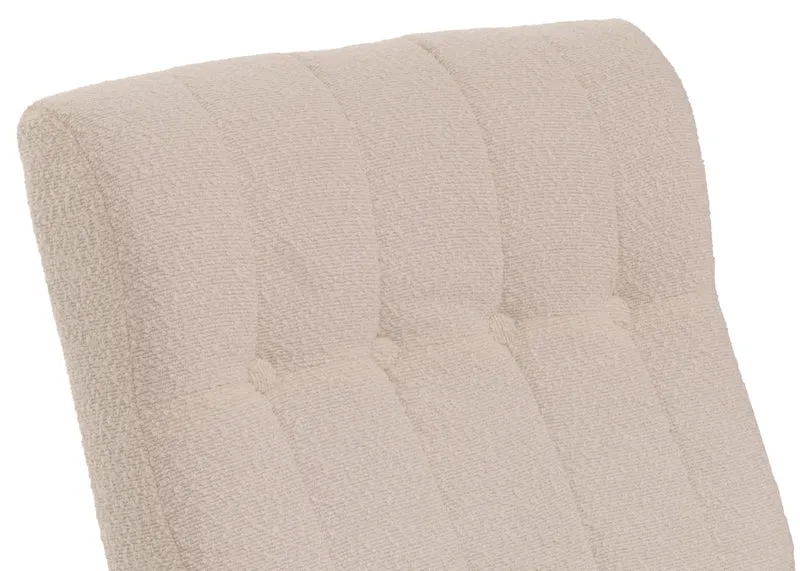 Fauteuil à bascule design avec accoudoirs assise large en tissu bouclé crème structure bois finition noyer 04_0009815