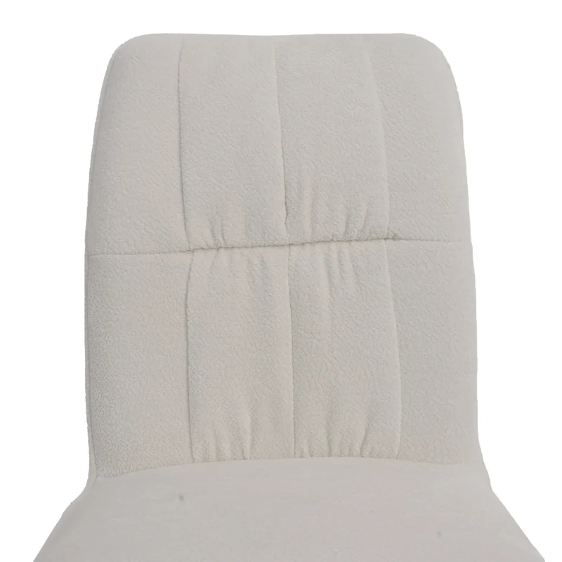 Lot de 2 chaises de salle à manger pivotantes 180° avec retour automatique rembourrage confortable tissu chenille crème et pieds métal 04_0009716