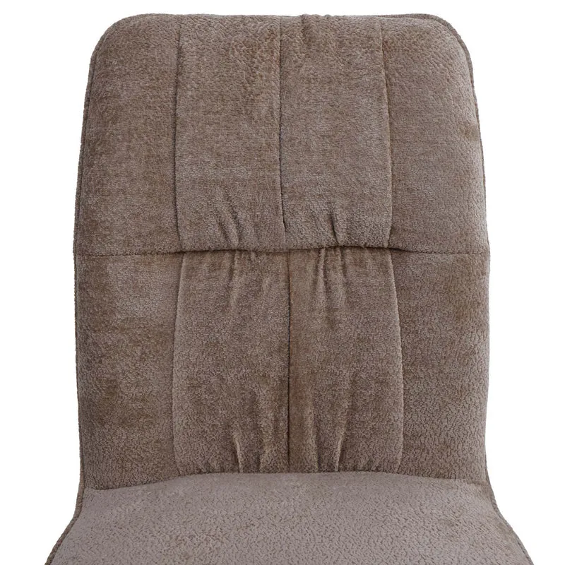Lot de 2 chaises de salle à manger pivotantes 180° avec retour automatique rembourrage confortable en tissu chenille marron clair pieds métal 04_0009715