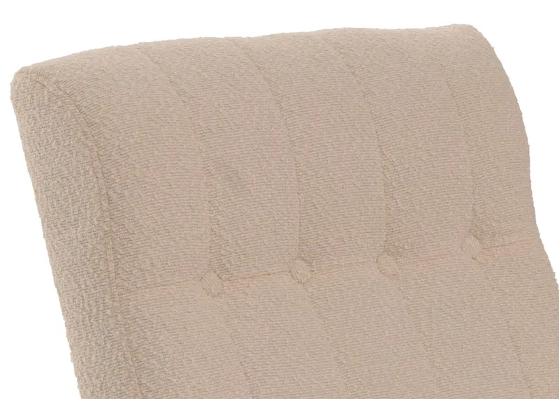 Fauteuil à bascule design avec accoudoirs assise large en tissu bouclé beige structure bois massif naturel 04_0009810